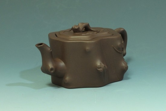 中国古美術・原鉱段泥石瓢紫砂壺・底款：武陵芸人・蓋