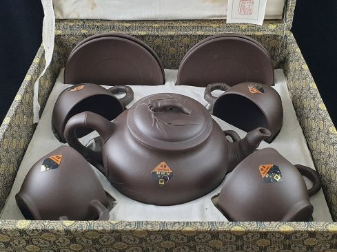 九頭紫砂茶具-竹報春
